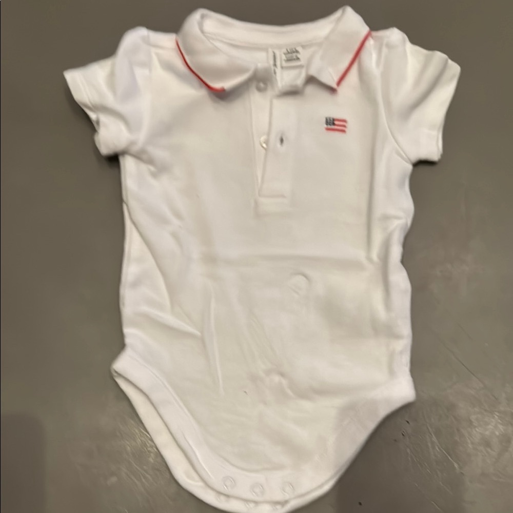 White Baby Onesie with Flag Logo
